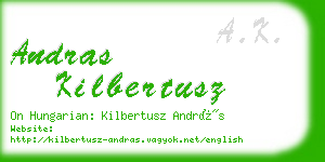 andras kilbertusz business card